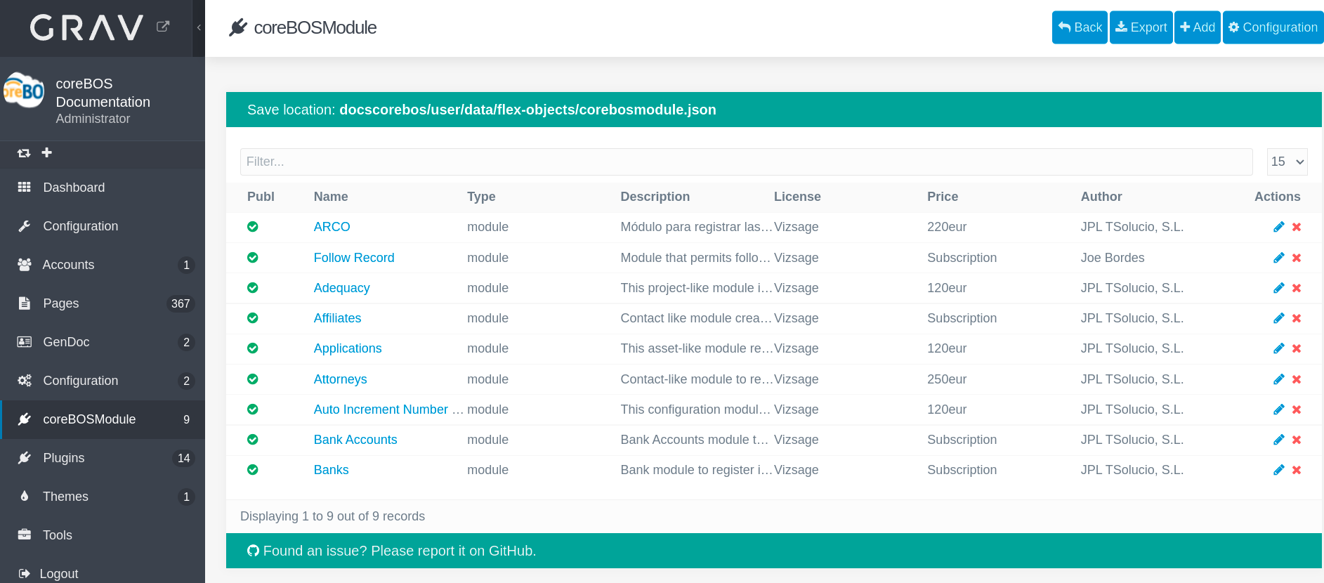 coreBOS Module Store